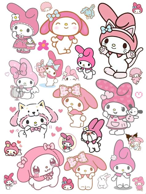 My melody stickers | Pegatinas bonitas, Dibujos bonitos, Lindos dibujos ...
