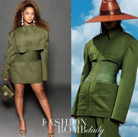Beyonce Attends Queen And Slim Screening In Olive Green Balmain Resort