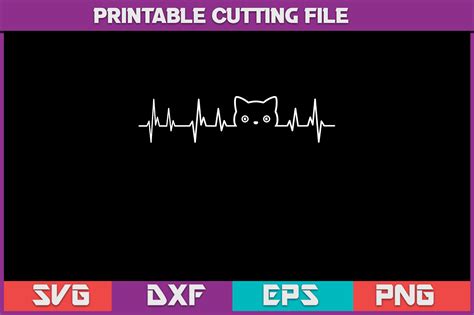 Cute Cat Heartbeat Svg Graphic By Liberalishy · Creative Fabrica