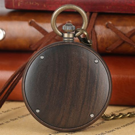 Wooden Personalized Pocket Watch Custom Walnut Pocket Watch With Chain