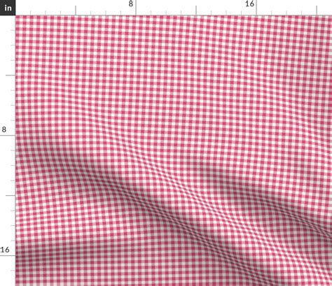 Gingham Hot Pink Fabric Spoonflower