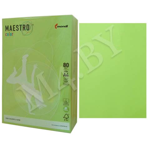 Бумага A4, 500 л., 80 г/м² ярко-зеленый, «MAESTRO COLOR», Mondi (арт ...