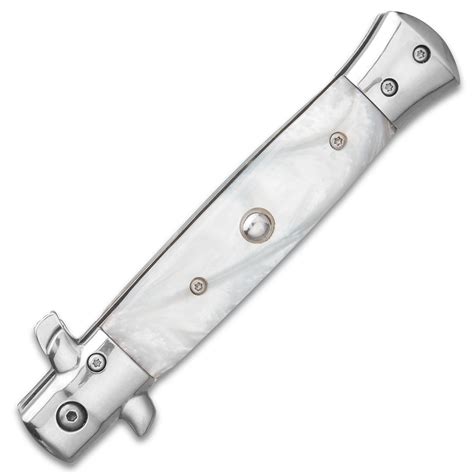 Kriegar German White Pearl Stiletto Knife Stainless