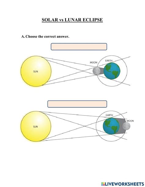 Solar And Lunar Eclipse Worksheets Worksheets Library