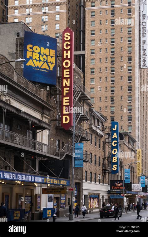 Theaters On W 45th Street Times Square Nyc Usa Stock Photo Alamy