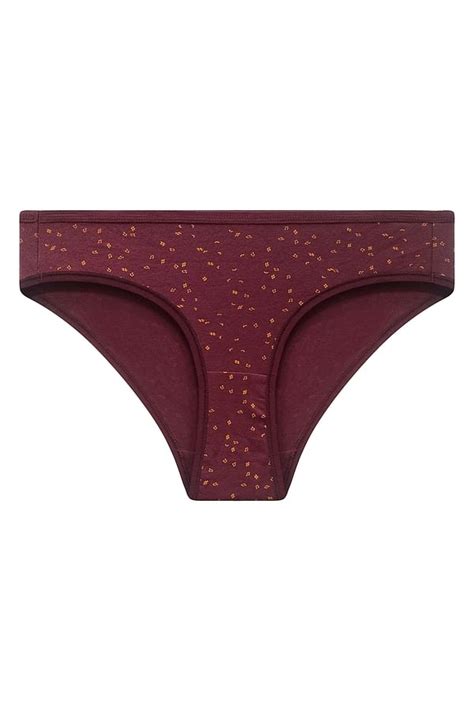 Buy Low Waist Printed Bikini Panty In Maroon Cotton Online India Best Prices COD Clovia