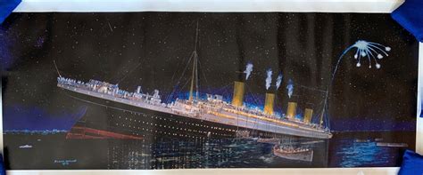 Titanic Sinking Painting By Maritime Artist Richard Derosset On Canvas