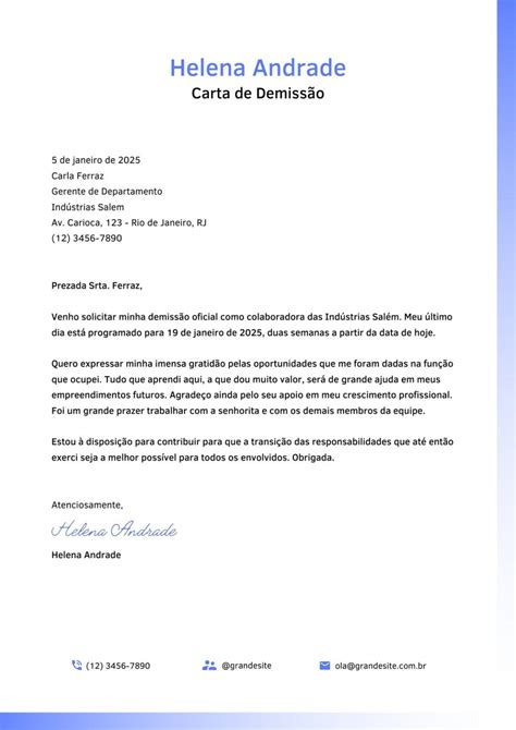 Modelo De Carta De DemissÃo SÓ Preencher E Imprimir Digitei