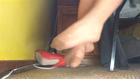 Shoeplay And Nylon Feet In Sexy Red Heels Porn Videos