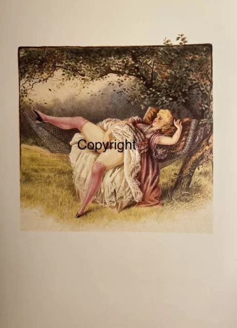 Vintage Antique Print Nude Erotik Akt Art Love Victorian Era England
