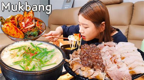 🍲돼지국밥모듬수육먹방🥩국밥맞은 날엔 당연히 뜨끈~한 백신아닌가요🏥💉 Pork Soup Boiled Pork Mukbang