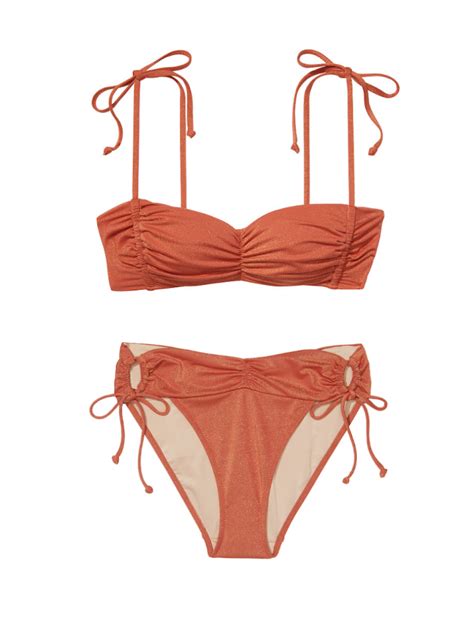 Купальник Ruched Shine Bralette Bikini Top Brazillian Bikini Bottom купити оригінал у Києві