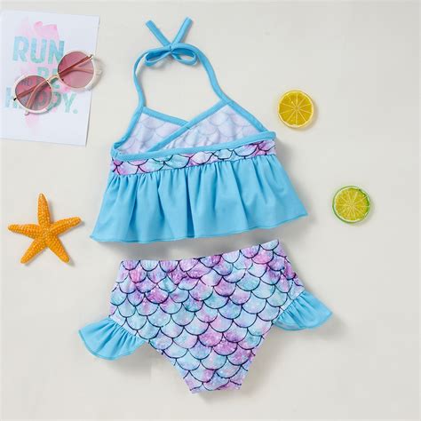 Years Kid Girls Bikini Summer Fish Scales Grad Grandado