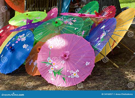 Chinese Parasols Stock Image Image Of Parasol Sunny 3416057