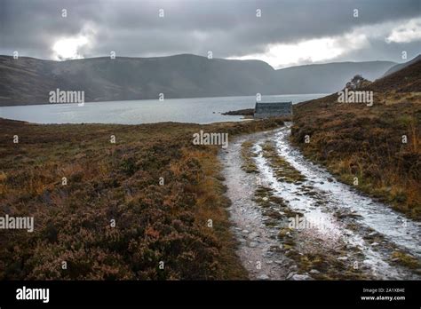 Boathouse At Loch Muick In Royal Deeside Aberdeenshire Scotland Uk