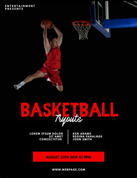 Basketball Tryouts Flyer Template | PosterMyWall