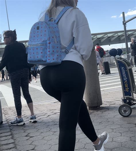 Tall European Big Bubbly Ass OC Airport Series Spandex Leggings Yoga Pants Forum