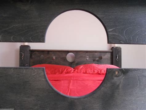 Black Sex Bondage Fetish Chunky Solid Bed Frame Converts Into Everyday Bed