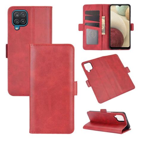 Samsung Galaxy A12 Leather Flip Case Dual Magnets