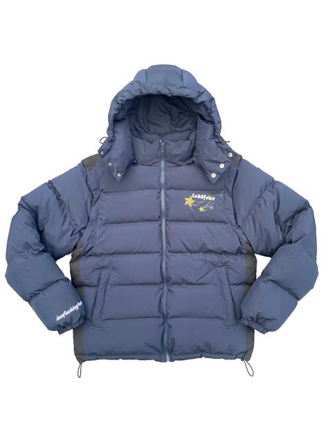 navy puffa jacket lessfear