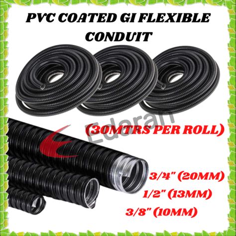 Black Gi Pvc Coated Flexible Conduit Mtrs Inch Mm