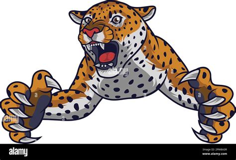 Angry Leaping Leopard Stock Vector Image And Art Alamy