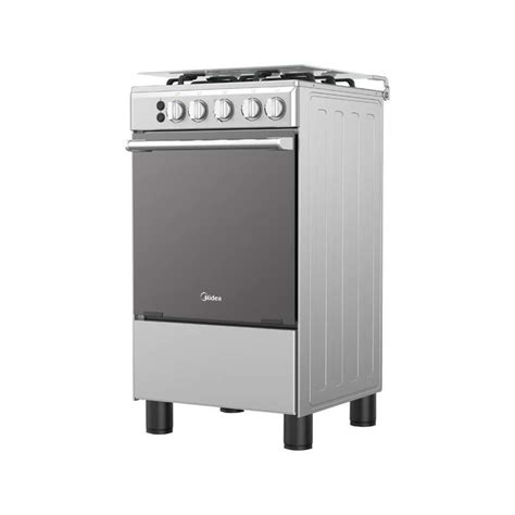 Cocina A Gas Midea 20 Con 4 Quemadores Termocontrol Color Gris