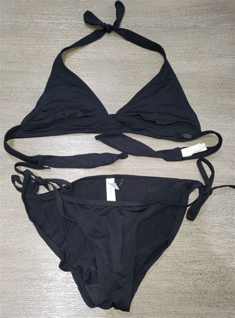 Gap Body Womens Pc Black Bikini Swim Swimming Suite Wire Free Ties On Side Ebay