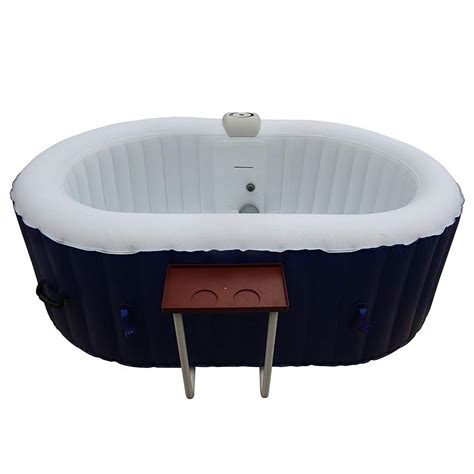 Aleko Person Jet Inflatable Hot Tub With Drink Tray Htio Bld Hd The Home Depot