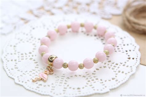 Браслет для девочки "Розовое облоко " в интернет-магазине Ярмарка ...