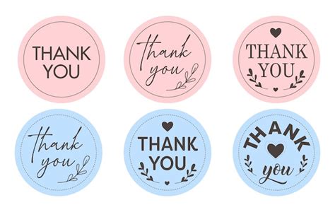 Thank You Circle Labels Thank You Heart Stickers 15 Inch Round Labels