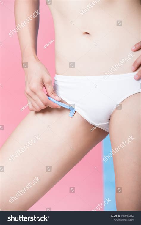 Woman Shave Her Bikini Line On Stock Photo 1187586214 Shutterstock