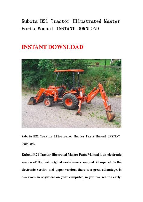 Kubota B2920 Parts Manual Unbound