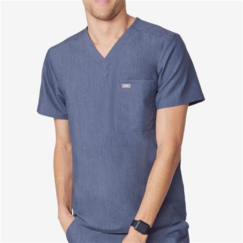 Mens Two Pocket Scrub Top Leon Figs