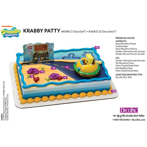 SpongeBob SquarePants™ Krabby Patty Cake Decorating Instruction Card ...