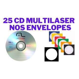 CD R Virgem Multilaser 52x 700MB 80min Nos Envelope 25 Unidades