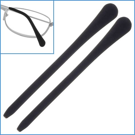 Silicone 2pc Black Glasses Eyeglasses Frames Ear Temple End Tip Repair