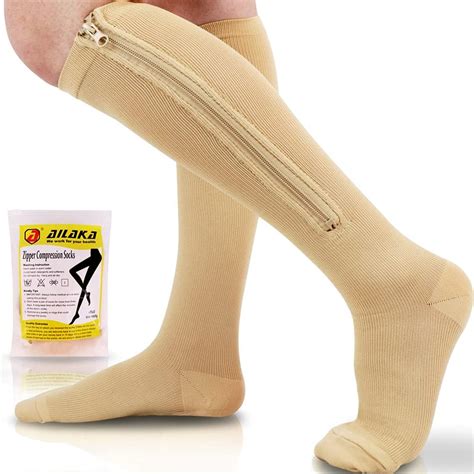 Ailaka Medical 15-20 mmHg Zipper Compression Socks Women Men Varicose