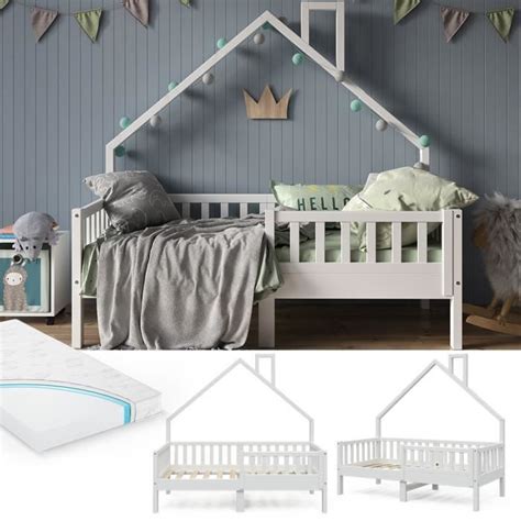 Lit Cabane Enfant Noemi Vitalispa X Cm Bois Massif Blanc