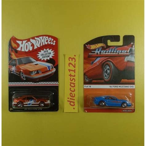 Promo 2 Pcs Hot Wheels 84 FORD MUSTANG SVO Hotwheels Collector HW REDLINE Diskon 23 Di