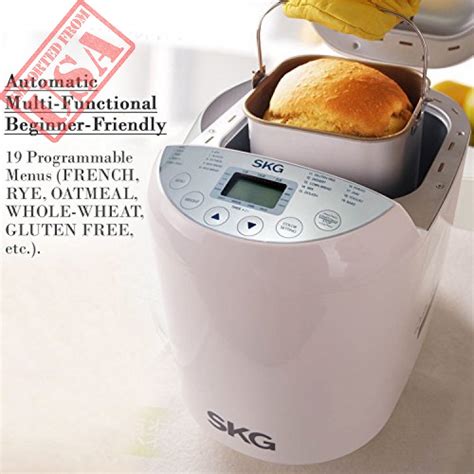 Skg Automatic Bread Machine 2lb Beginner Friendly Programmable Bread Maker 19 Programs 3