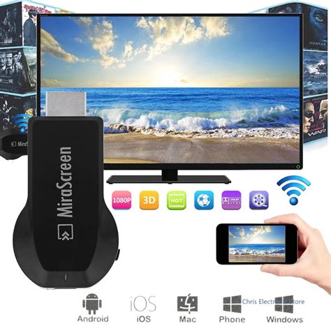 Mirascreen DLNA Airplay WiFi Display Miracast TV Dongle HDMI Receiver ...