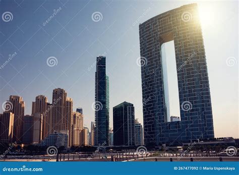 Dubai City Downtown, Modern Architecture with Skyscrapers Stock Photo ...