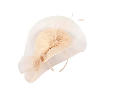 Large Nude Fascinator With Feathers By Fillies Collection Fascinators Au