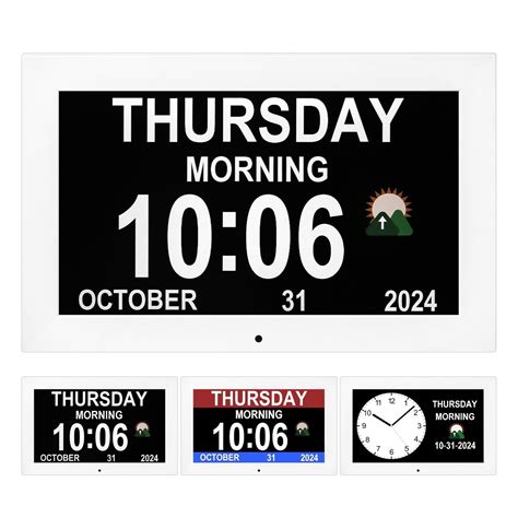 memwake multifunctional large screen digital alarm clock  alzheimer