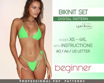 Bikini Sewing Pattern XS XL Beginner Swimsuit Pattern Swimwear Patterns Plus Size Bathing