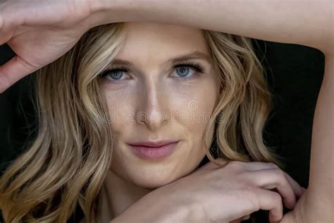 A Lovely Blonde Model Poses Outdoor While Enjoying The Spring Weather Stock Image Image Of