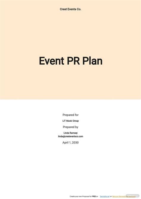 Event PR Plan Template - Google Docs, Word, Apple Pages, PDF | Template.net