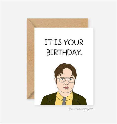 Dwight Schrute Birthday Card The Office Card Funny Boyfriend Birthday