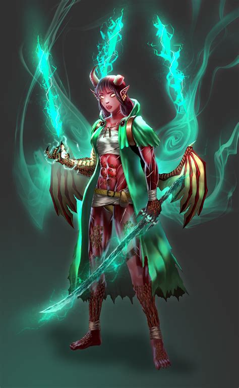 Art Character Artwork For My Glasya Tiefling Draconic Bloodline